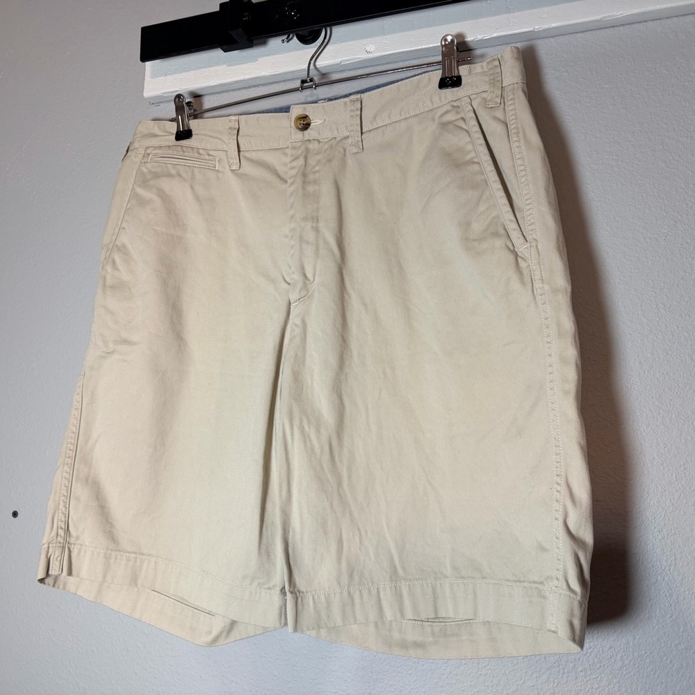 Polo Ralph Lauren Relaxed Fit Khaki Chino Shorts Size 35 Flat Front Cotton